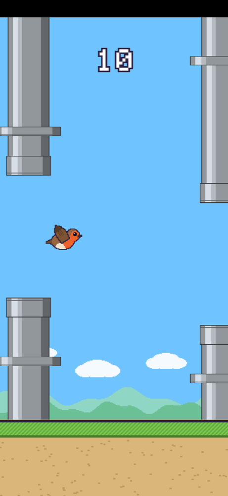 Squeeze the Gap gameplay with a robin at score 10