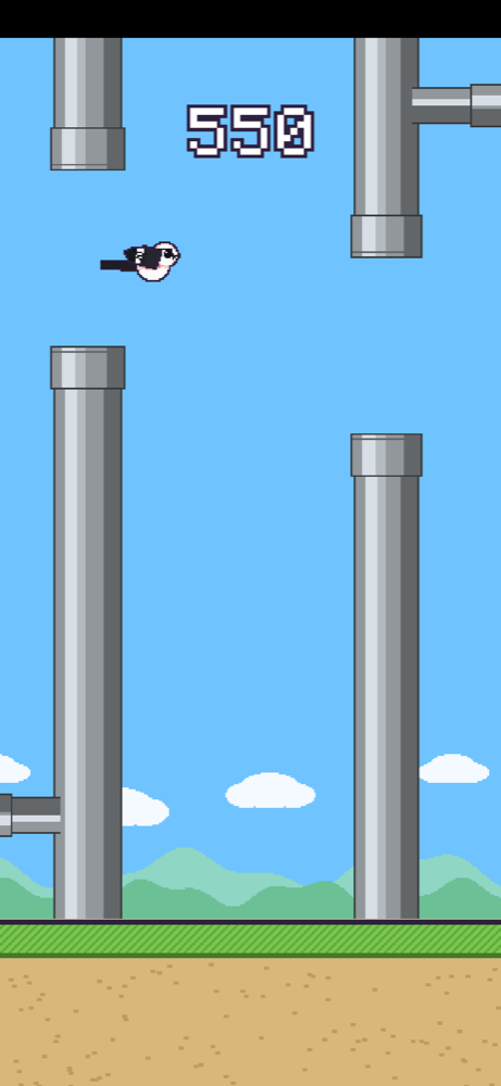 Squeeze the Gap gameplay with a long-tailed tit at score 550